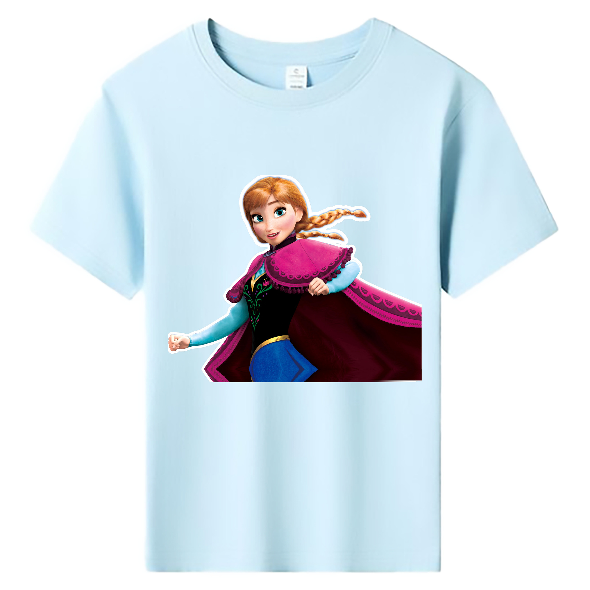 （画像用） アナと雪の女王 アンナ エルサ Frozen Anna Elsa 綿100％キッズTシャツ（フロントプリント）